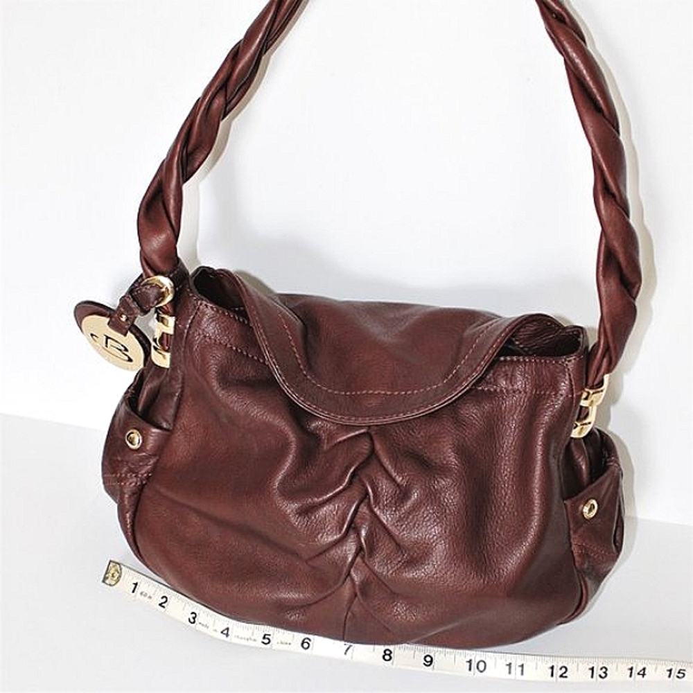 B. Makowsky Brown Leather Small Hobo Bag